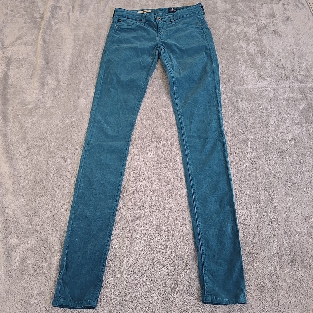 Adriano Goldschmied Corduroy Leggings Womens‎ 25R Teal The Legging Super Skinny